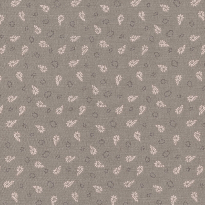 Tonal grey fabric with a tossed candy cane pattern