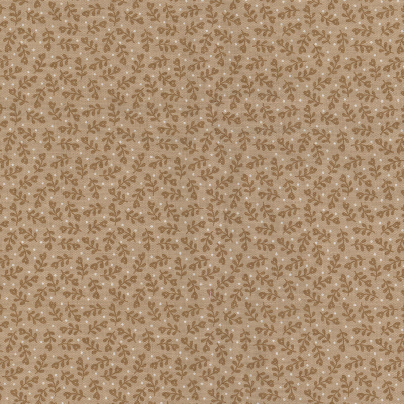 Tonal cocoa brown fabric with a floral pattern