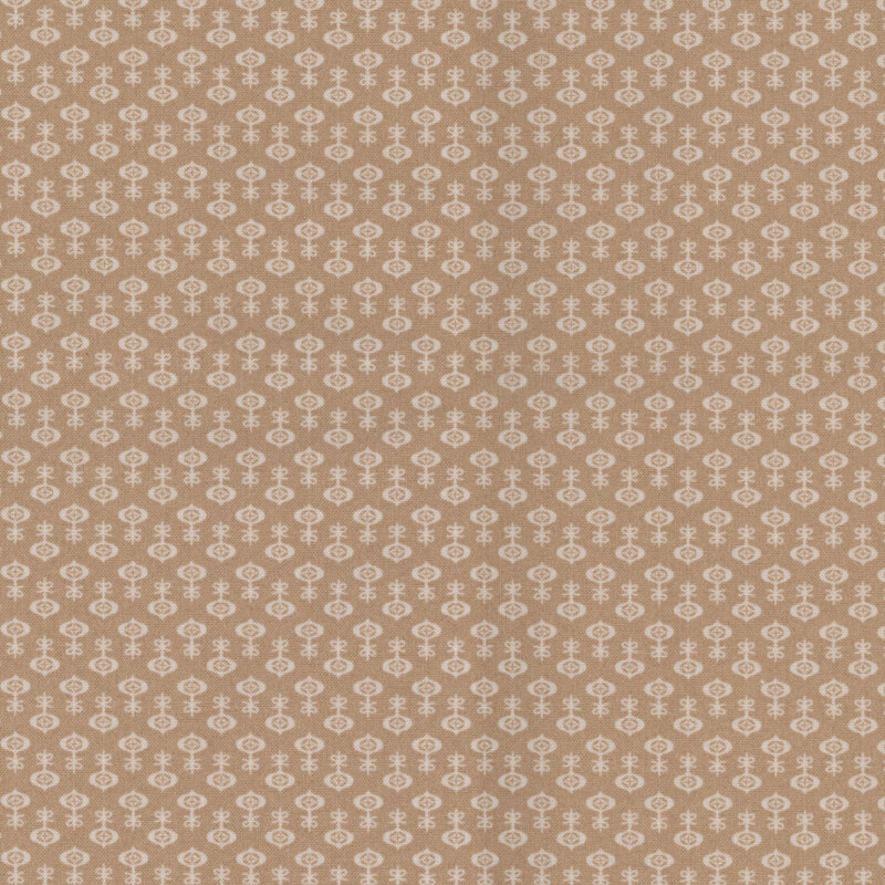 Cocoa brown fabric with a tonal ornament pattern