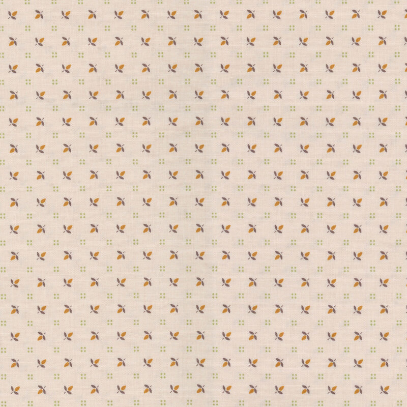 Latte Fabric with a tossed floral pattern