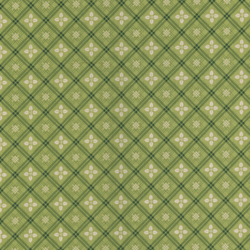 Green fabric with a diamond pattern