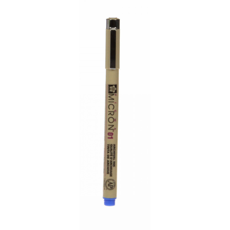 Sakura Pigma Fine Point Micron #01 Pen - 0.25 mm - Blue - 1 Each