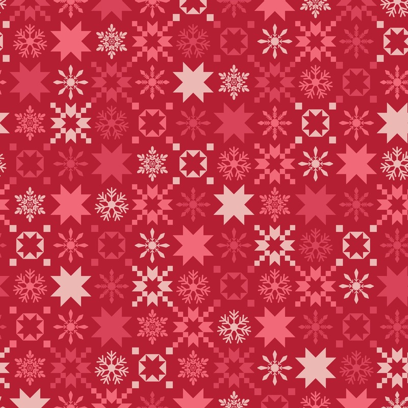 red fabric featuring various snowflakes