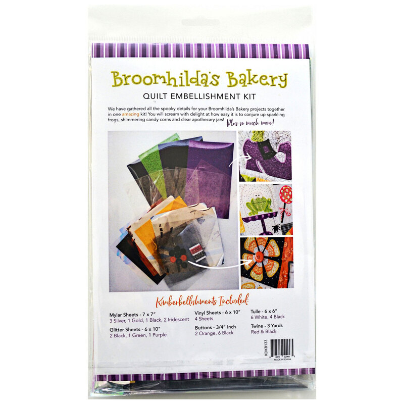 The packaging for the embellishment kit showing the included pieces