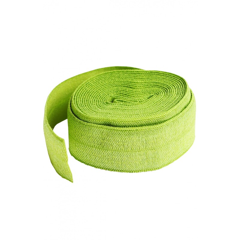 The apple green fold-over elastic isolated on a white background