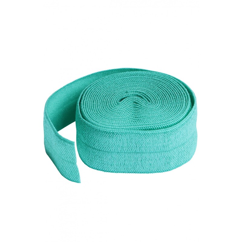 The turquoise fold-over elastic isolated on a white background