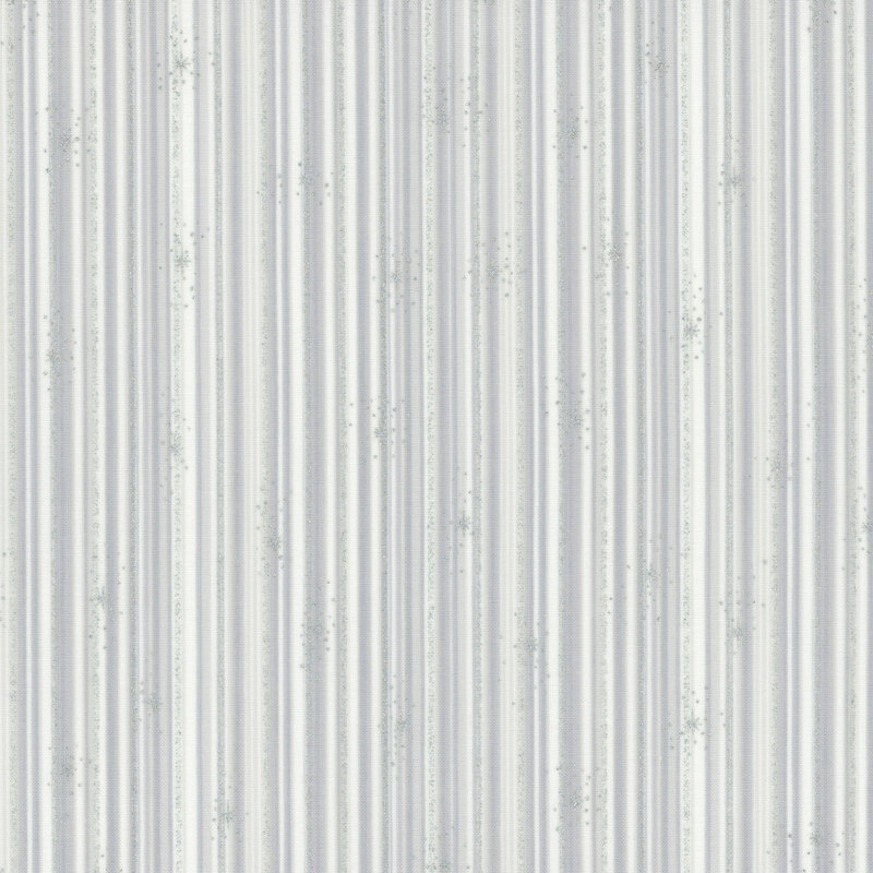wonderful white fabric with gray striping, accented beautifully by metallic silver stripes and stars