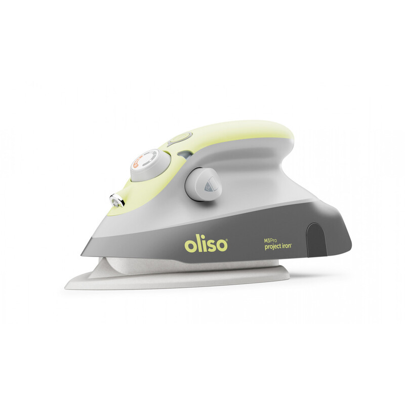 Oliso Mini Iron With Trivet - Pistachio, isolated on a white background