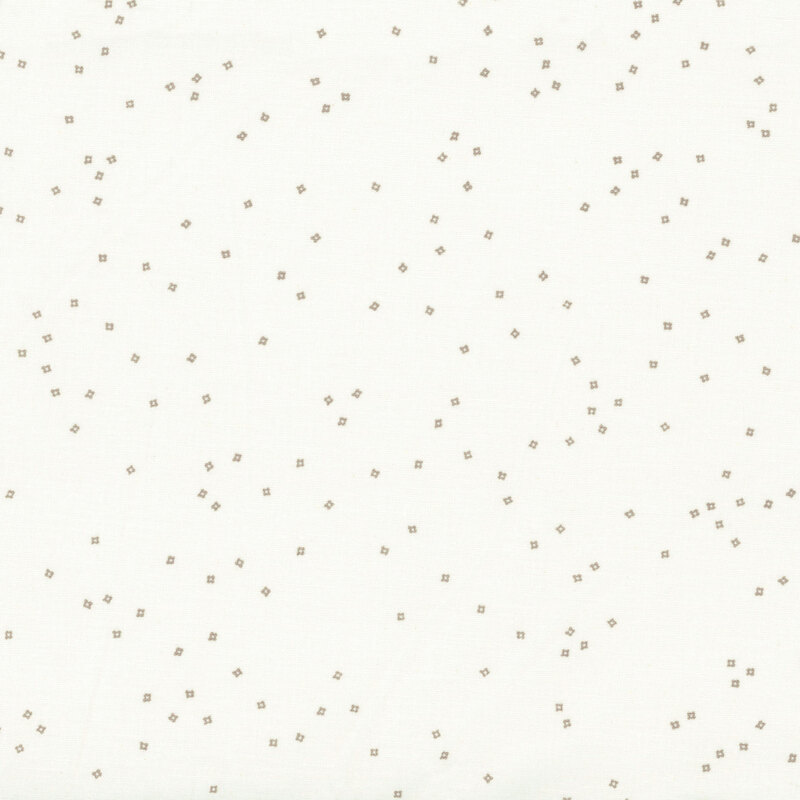 Small taupe blossoms scattered on an off white background