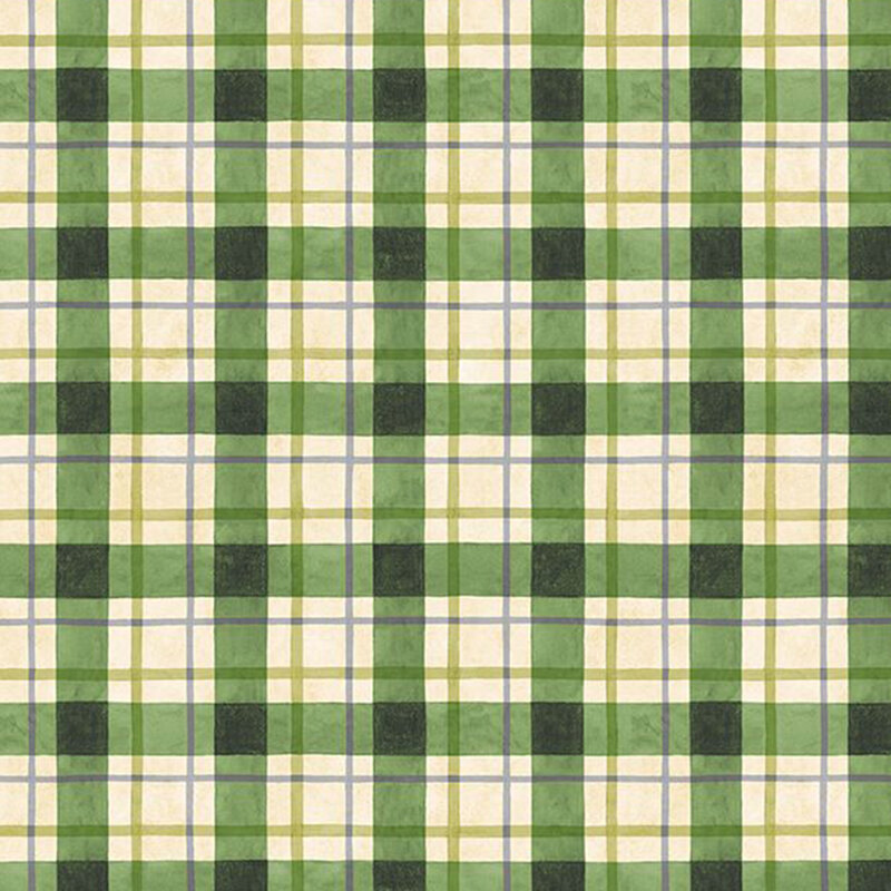 watercolor plaid fabric in lovely shades of cream, green, and dusty blue