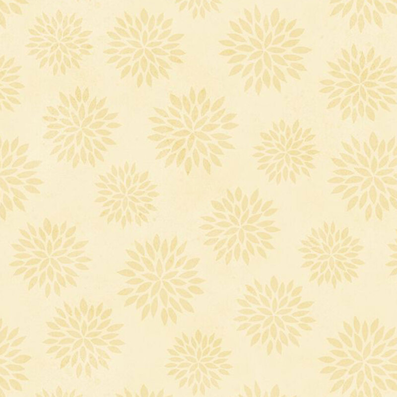 cream fabric featuring tonal watercolor sunflower motifs