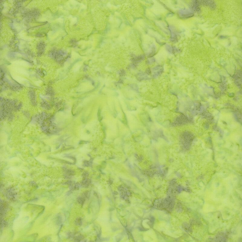 Scan of a lime green batik, mottled with faint olive and light green