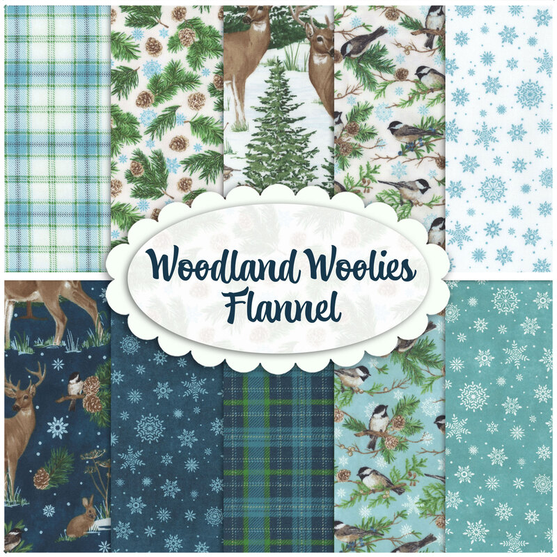 Collage of flannel patterns available in this collection.