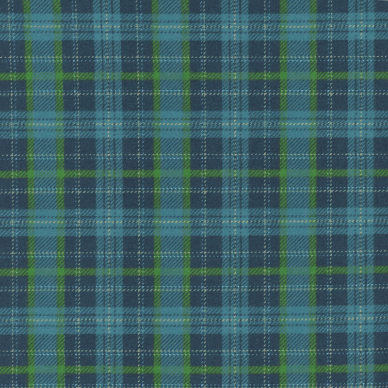 Blue and green plaid flannel