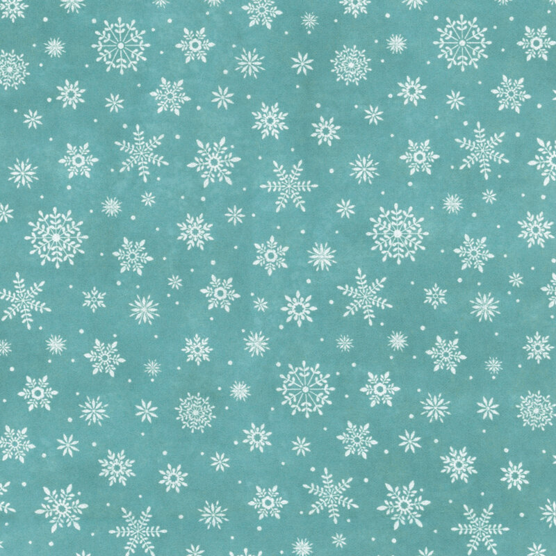 Glacier blue fabric with a snowflake pattern