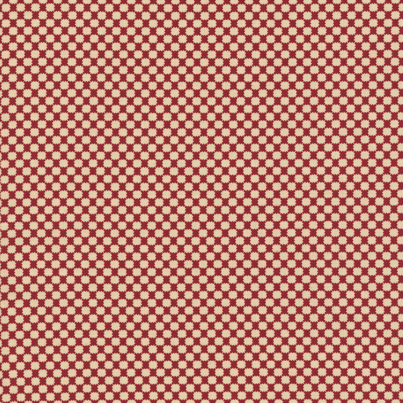 Red and cream checkered fabric