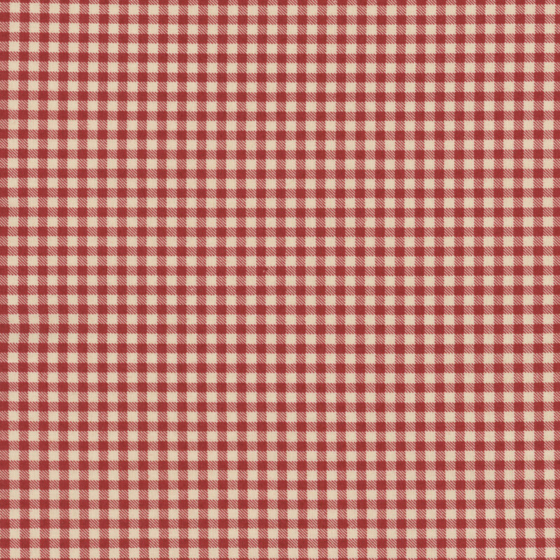 red and cream gingham fabric