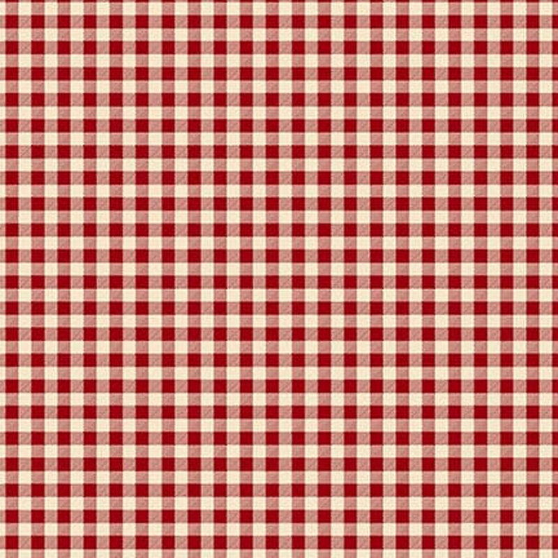 red and cream gingham fabric