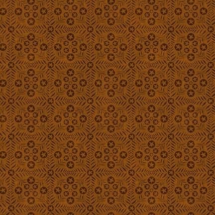 Brown fabric featuring a creative design of stars, dots, and lines