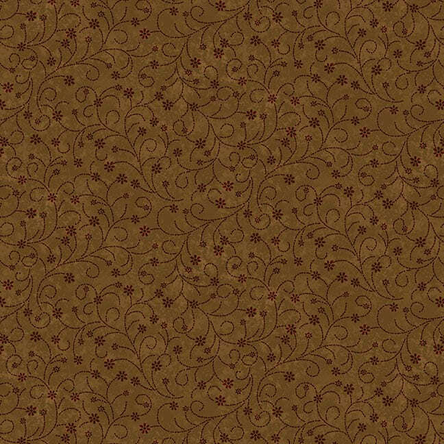brown mottled fabric with swirls and flowers