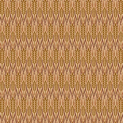 cream fabric featuring rows of wheat in a unique pattern