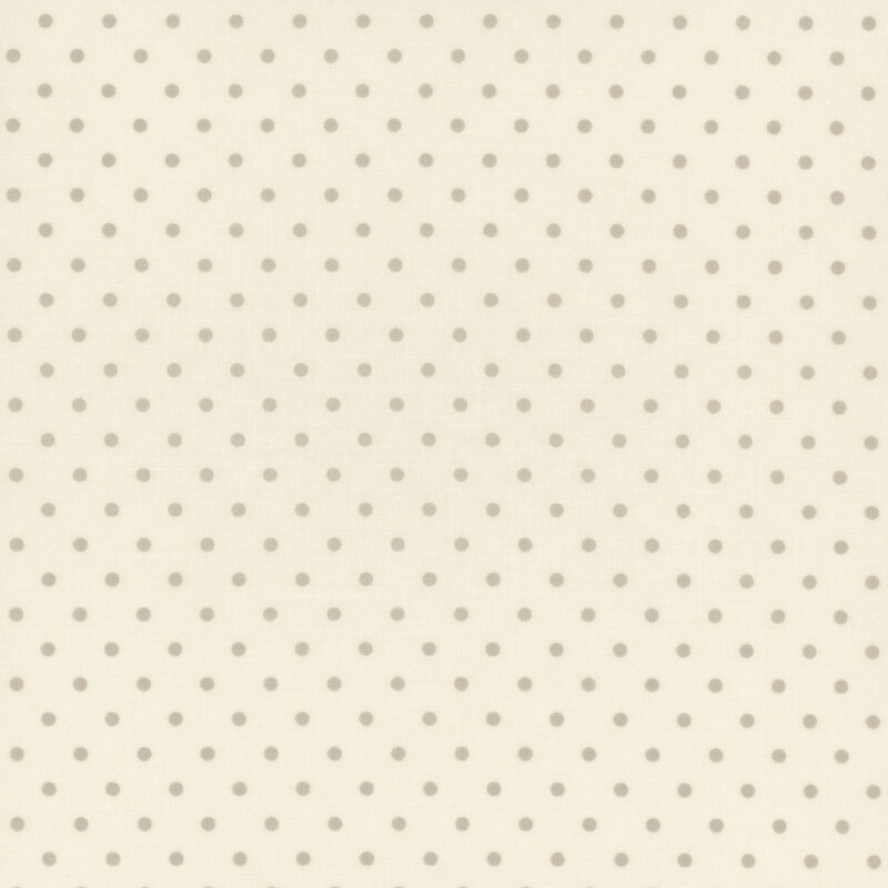 Cream fabric with taupe polka dots