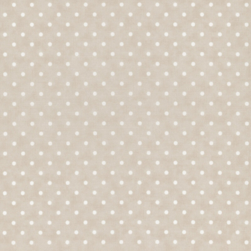 warm gray fabric with white polka dots