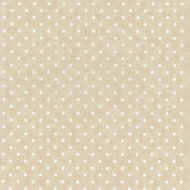 Cream fabric with white polka dots