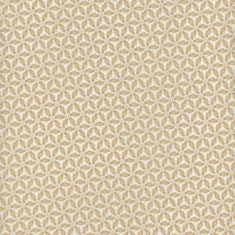 off white fabric with a warm taupe mosaic pattern