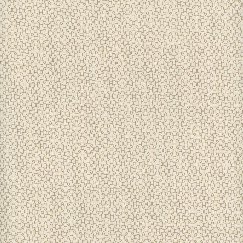 cream fabric with a modern tonal geometric woven design
