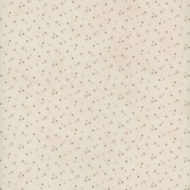 cream fabric with scattered taupe stars