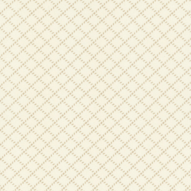 cream flannel fabric featuring small tonal dashes making a lattice design