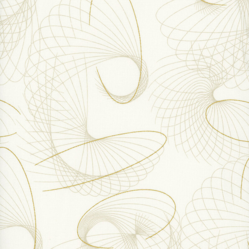 Tonal fractal design featuring gold metallic accents against a neutral cream background