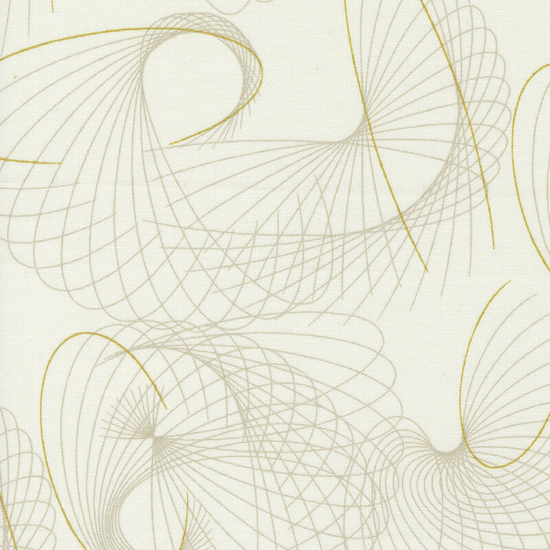 Tonal fractal design featuring gold metallic accents against a neutral cream background