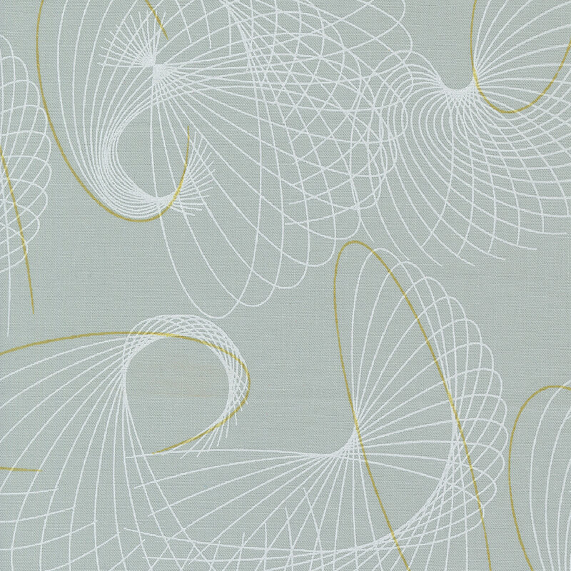 Tonal fractal design featuring gold metallic accents against a neutral light gray background