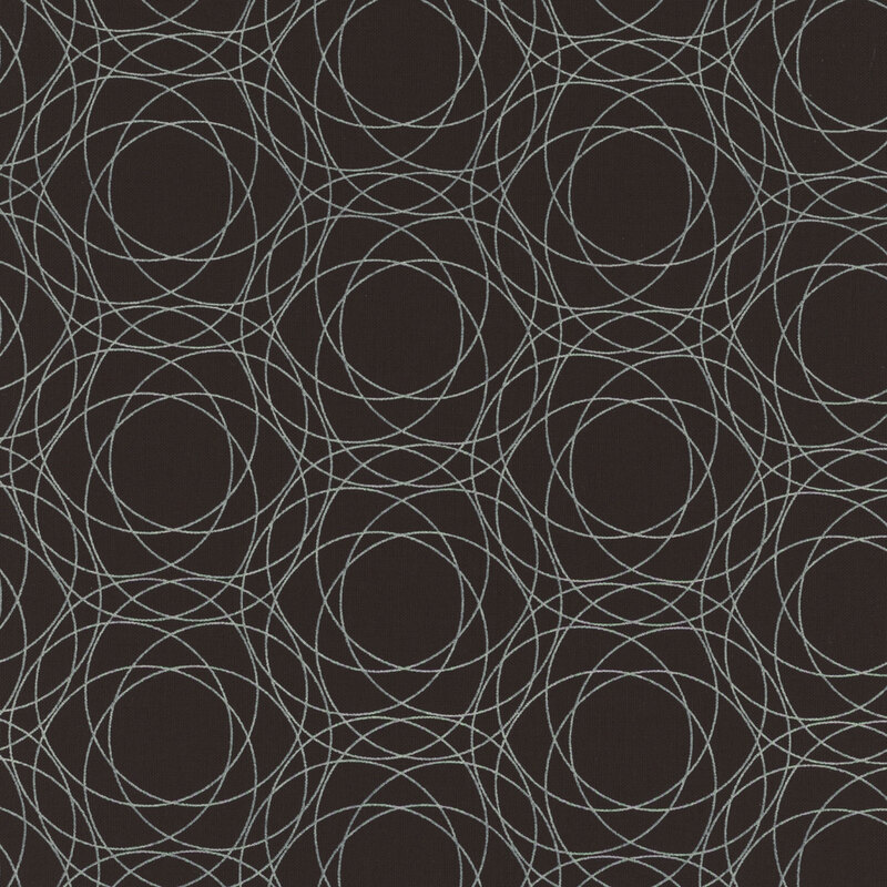 fabric featuring understated fractal patterns on a black background