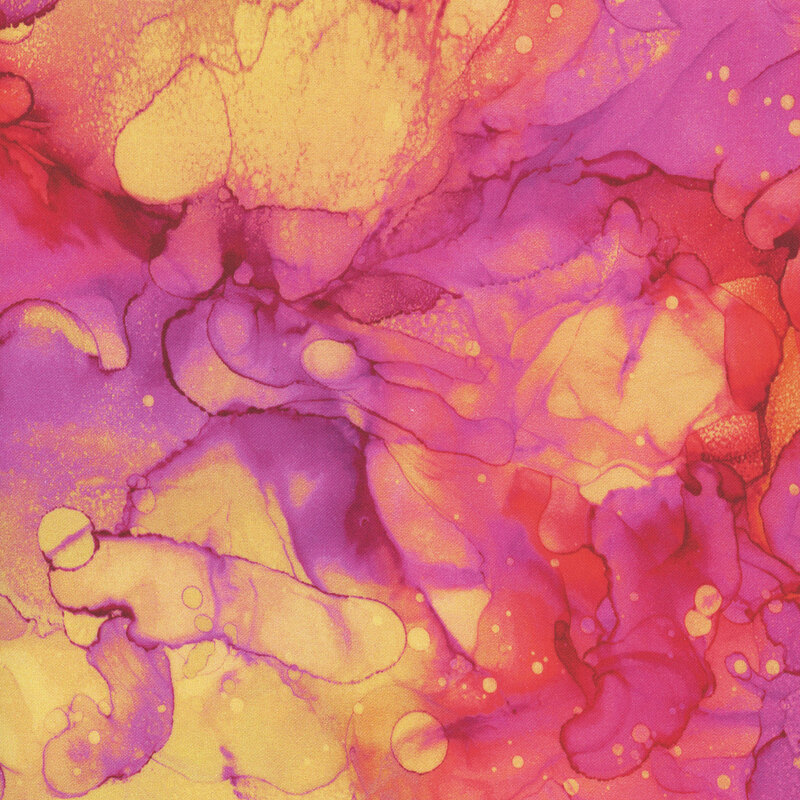 A watercolor print in shades of pink and yellow.