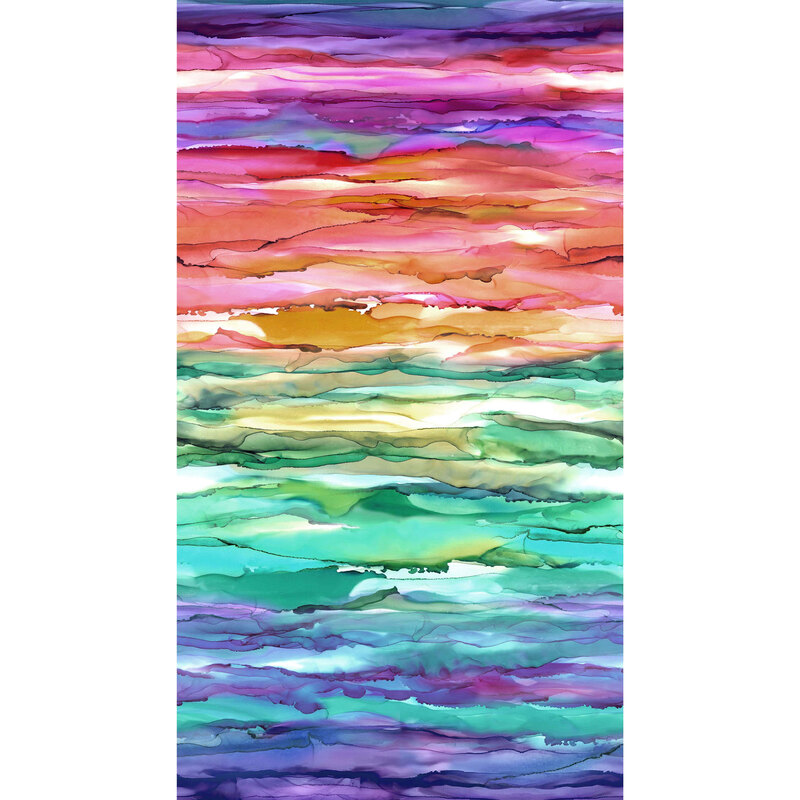 Full width of fabric image of ombre running yardage