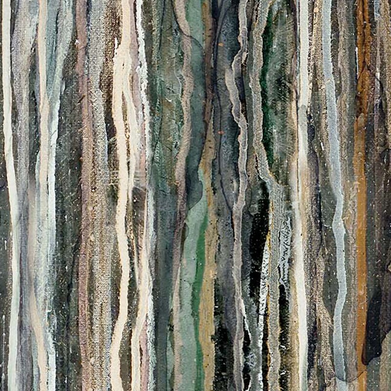 gorgeous muted fabric featuring watercolor streaks in cream, brown, green, grey, and black