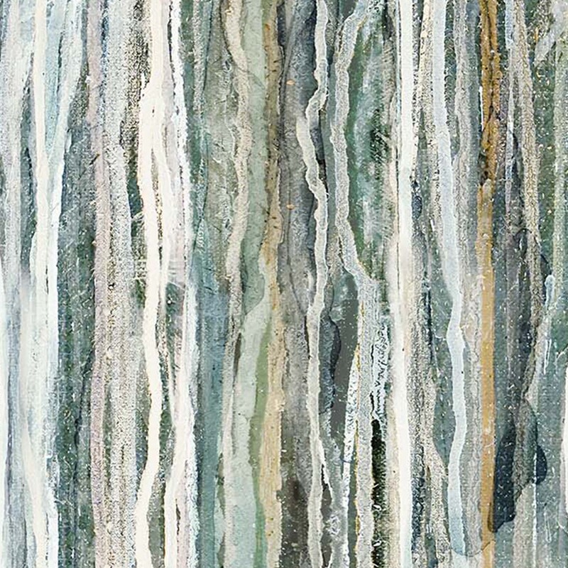 gorgeous muted fabric featuring watercolor striping in cream, beige, green, grey, and teal