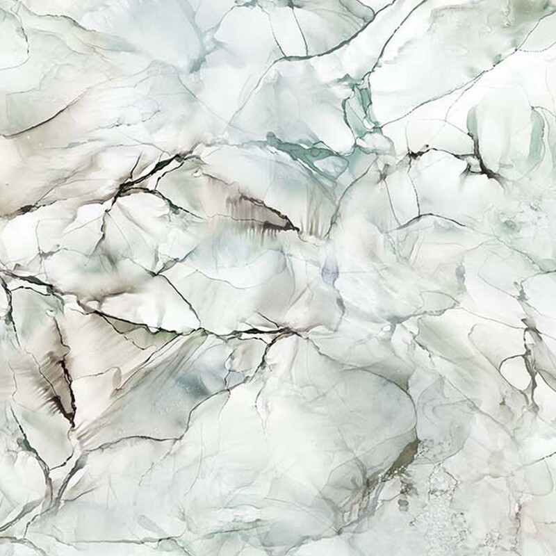 beautiful off white fabric featuring brown and teal watercolor marble texturing