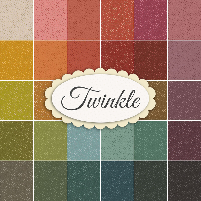 Collage of fabrics in twinkle featuring various colors