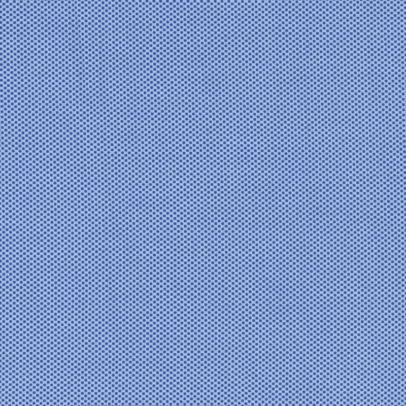light denim blue fabric featuring a dotted halftone dark blue print
