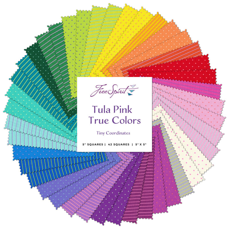 collage of fabrics in the Tula Pink True Colors 5