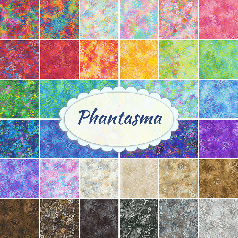 collage of the complete phantasma fabric collection