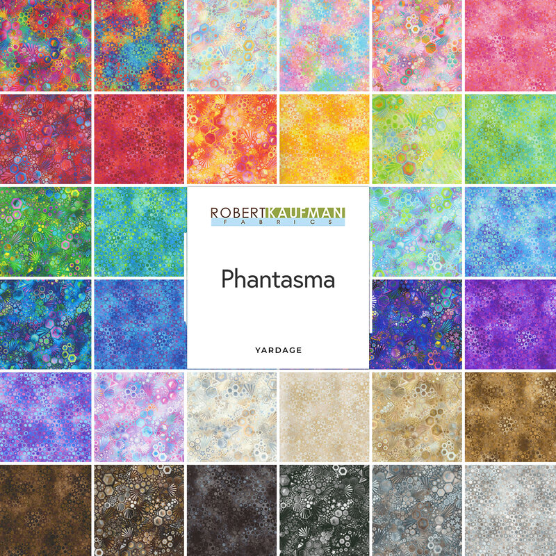 collage of the complete phantasma fabric collection