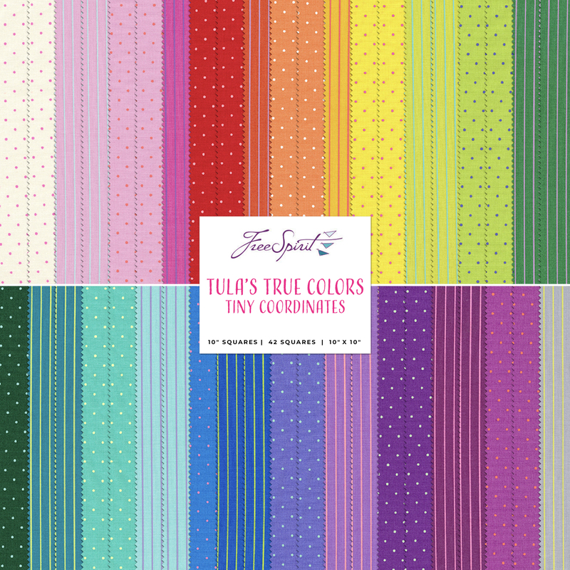 collage of fabrics in the Tula Pink True Colors 10