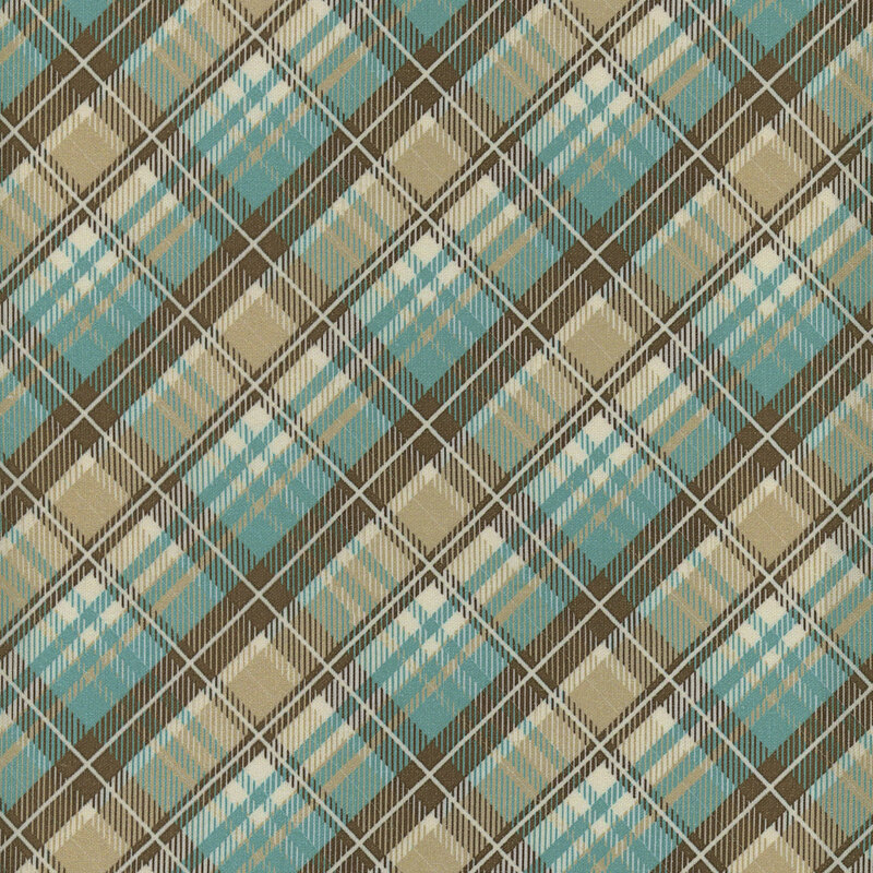 blue, white, and gray plaid fabric