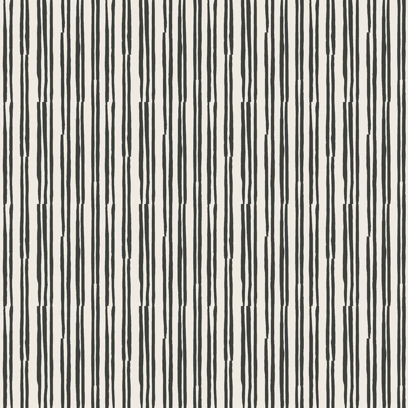White fabric with irregular black stripes.