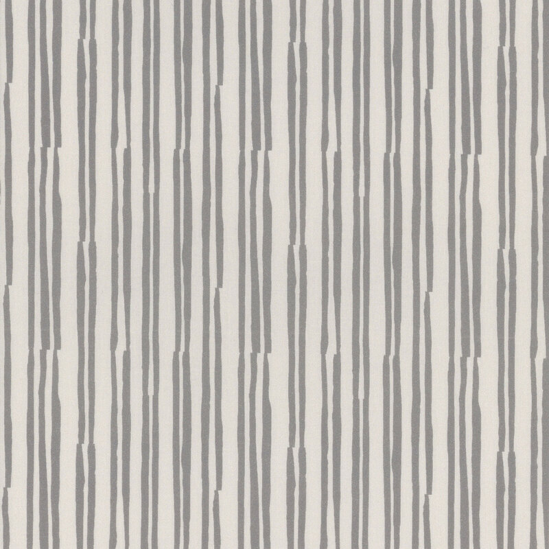 White fabric with irregular gray stripes.